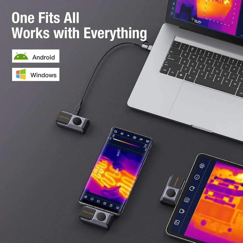 Teslong 160x120 Thermal Camera for Android - Thermal Imaging Camera,50mK Heat Sensitivity, 5℉ to 1112℉ Testing Range, 6 Color Palettes, Works for Smartphones and Tablets & PC(Not for iOS) - Image 4